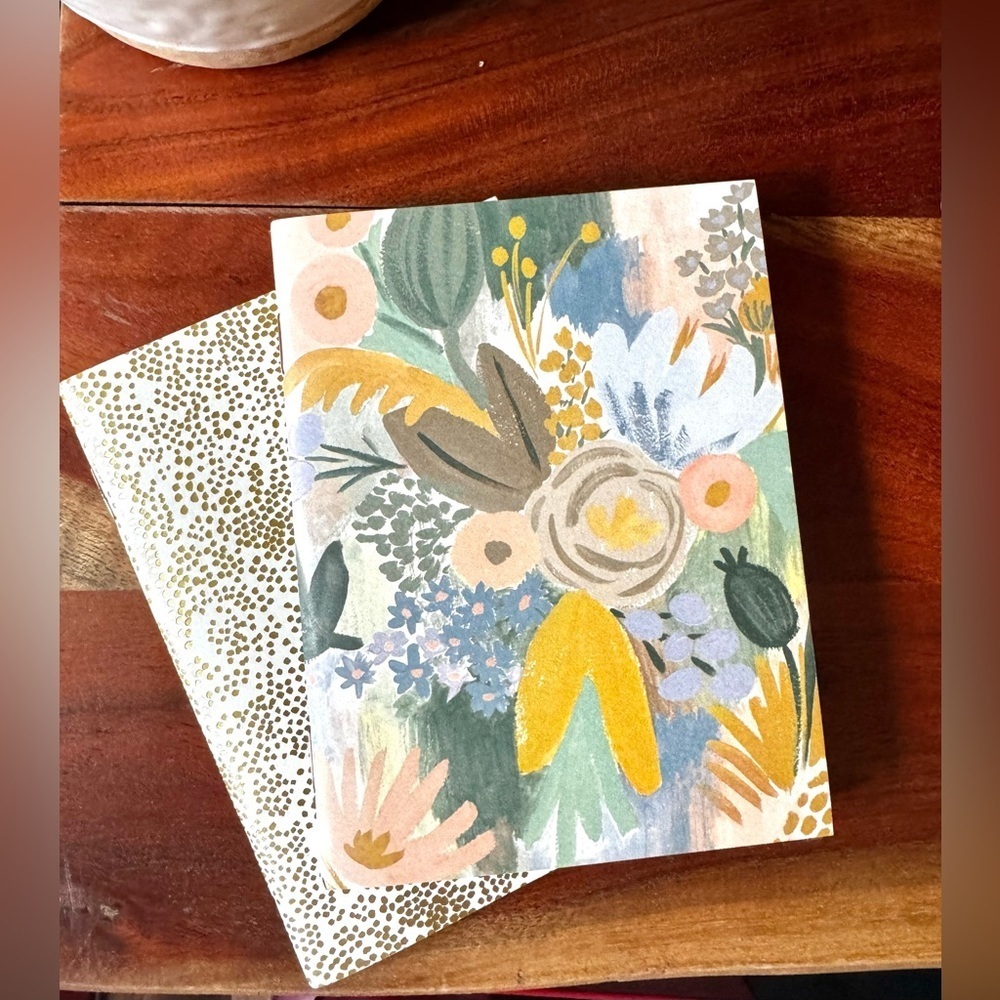 NEW Rifle Paper Co. Luisa Floral and Gold Patterned Pocket Mini Notebook Set
